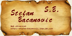 Stefan Bacanović vizit kartica